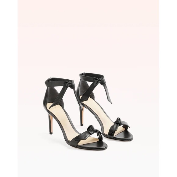 Alexandre Birman Clarita 75 Knot Sandal Heels Womens 8.5 EU 39.5 Black Nappa
